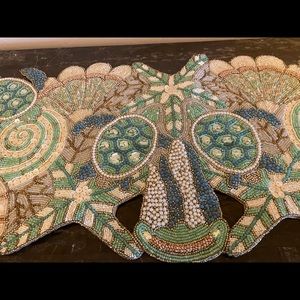 Pier beach seashell beaded table runner